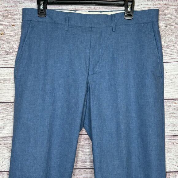 J by J. Crew Men's Tapered Blue 100% Cotton Lightweight Summer Pants Size 32x34 - Picture 3 of 10